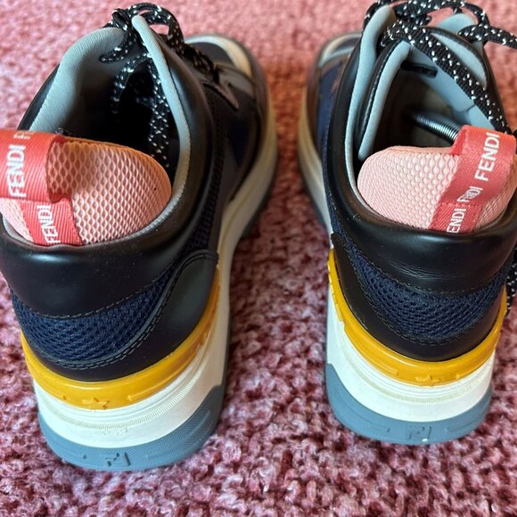 Fendi T-Rex Low Top Chunky Sneakers – Multicolor Leather, Mesh & Rubber Size 41 - Picture 2 of 4